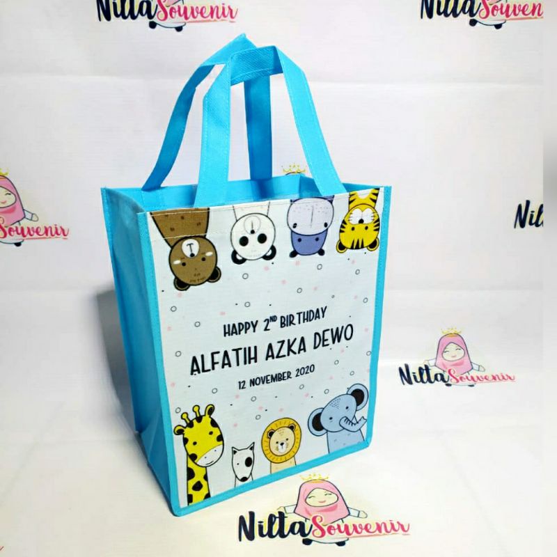 tas souvenir ulang tahun anak murah gambar animal jungle zoo terbaru-Motif 2