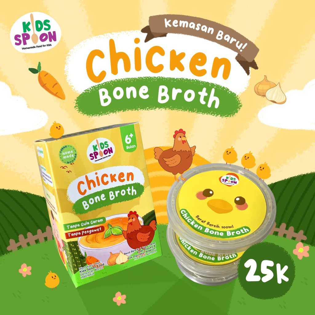 

Kids Spoon Chicken Broth 300ml/ Kaldu Ayam Cair/Bone Broth Untuk MpAsi Baby >6 Bulan Tanpa Gula Gara