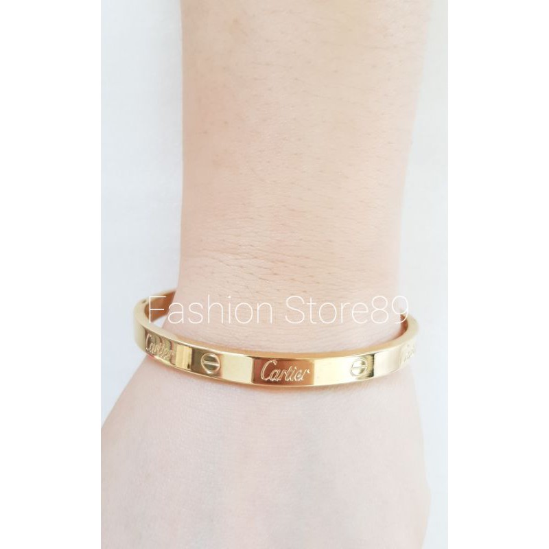 Gelang Bangle CR Titanium import bestseller Antikarat Gold Rosegold white gelang keroncong titanium