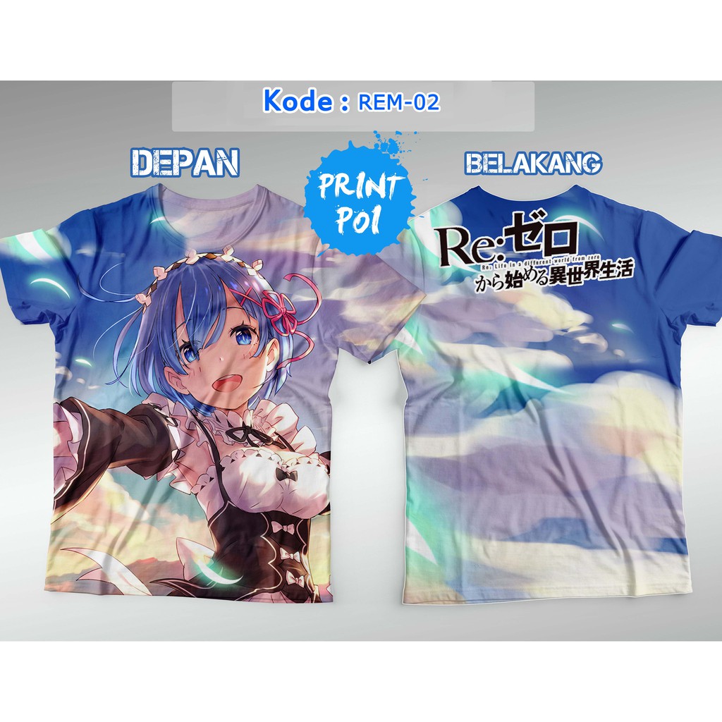 Baju Rem Rezero Fullprint - Kaos Anime FullPrint