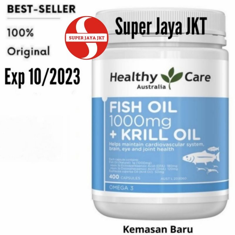 Jual Healthy care fish oil 1000mg + Krill oil 400 Capsules Shopee Indonesia