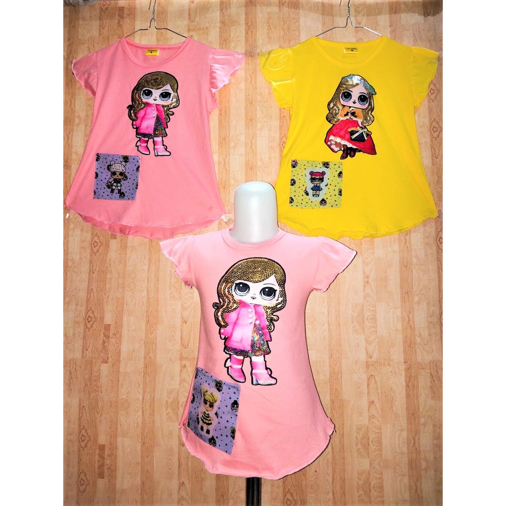 Kaos Anak Perempuan Karakter LOL LED / Unicorn LED / Baju Murah Anak Perempuan LOL LED/Unicorn LED