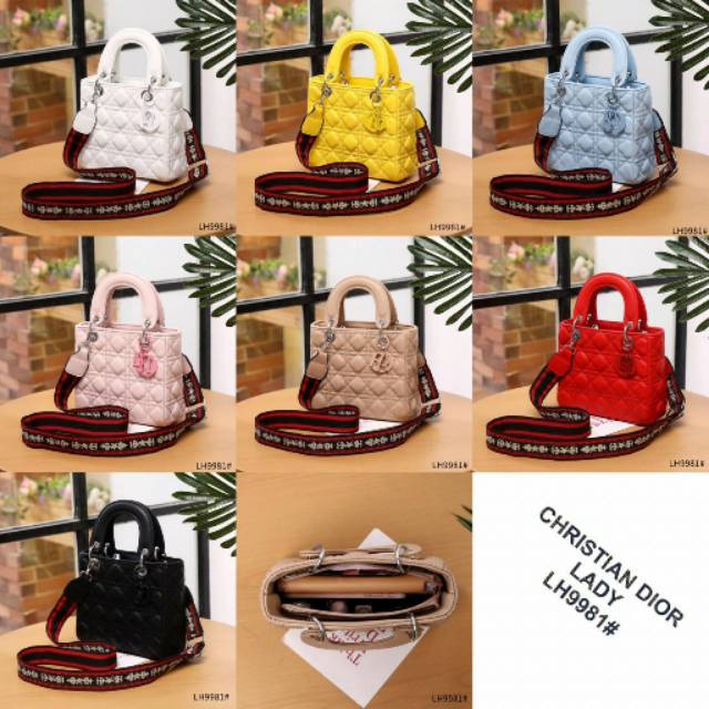 Tas Selempang Christian Dior Lady Ultra Matte Logo with Canvas Strap VC LH9981