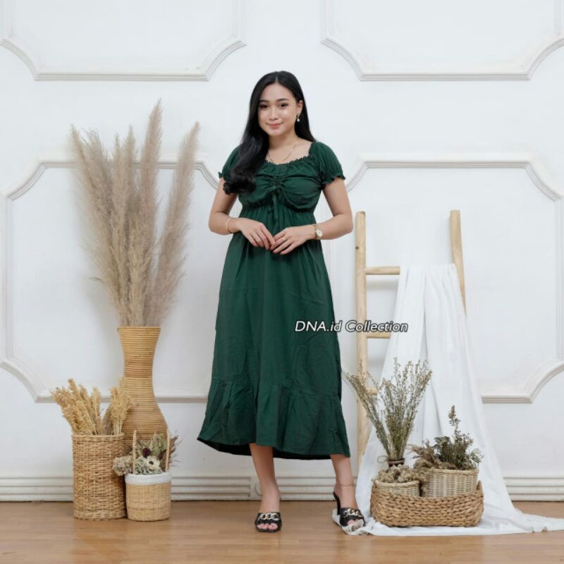 Daster Elsa Serut Dada Dress Tidur Polos Terbaru Jumbo Murah Adem