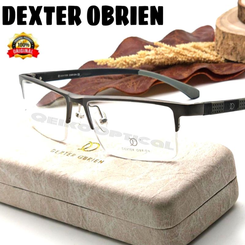 Kacamata Frame Pria Titanium Carbon Half Dexter OBrien 5203C6-S55 Smoke Gun - ORIGINAL