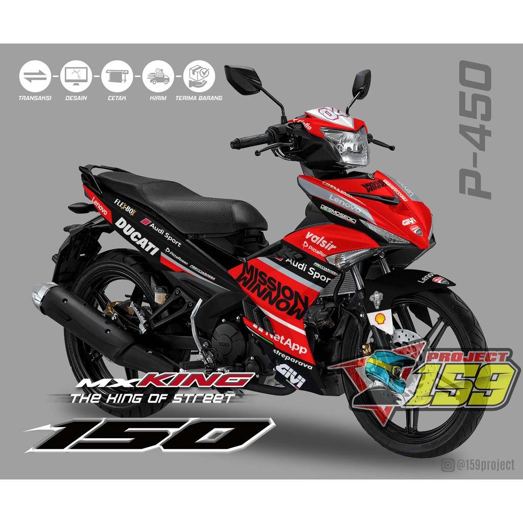Sticker Decal Jupiter MX King 150 - Project 450 Mission Minnow Ducati