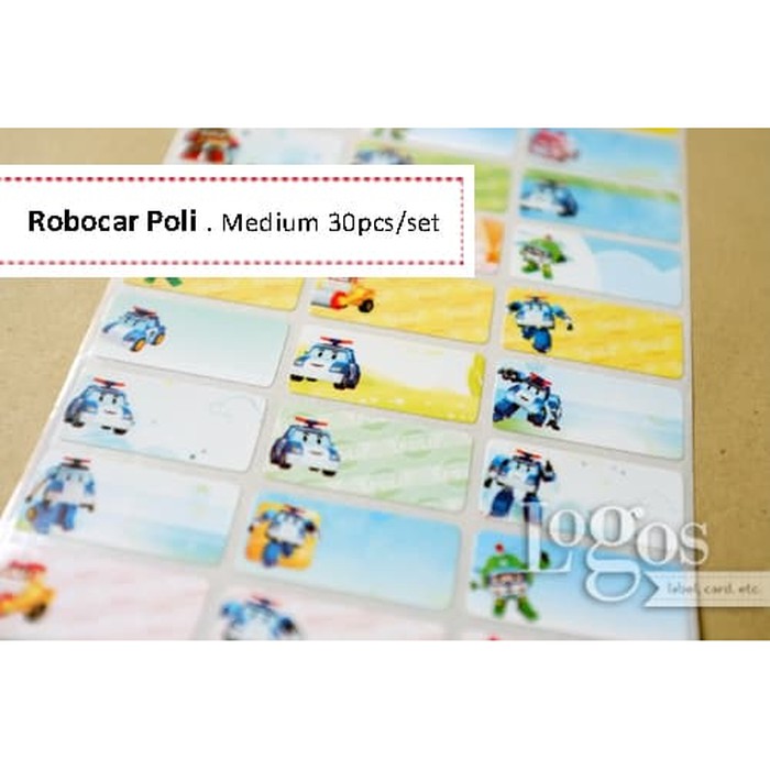 

HNVHH844 Robocar Poli. MEDIUM. Stiker label nama policar korea kartun