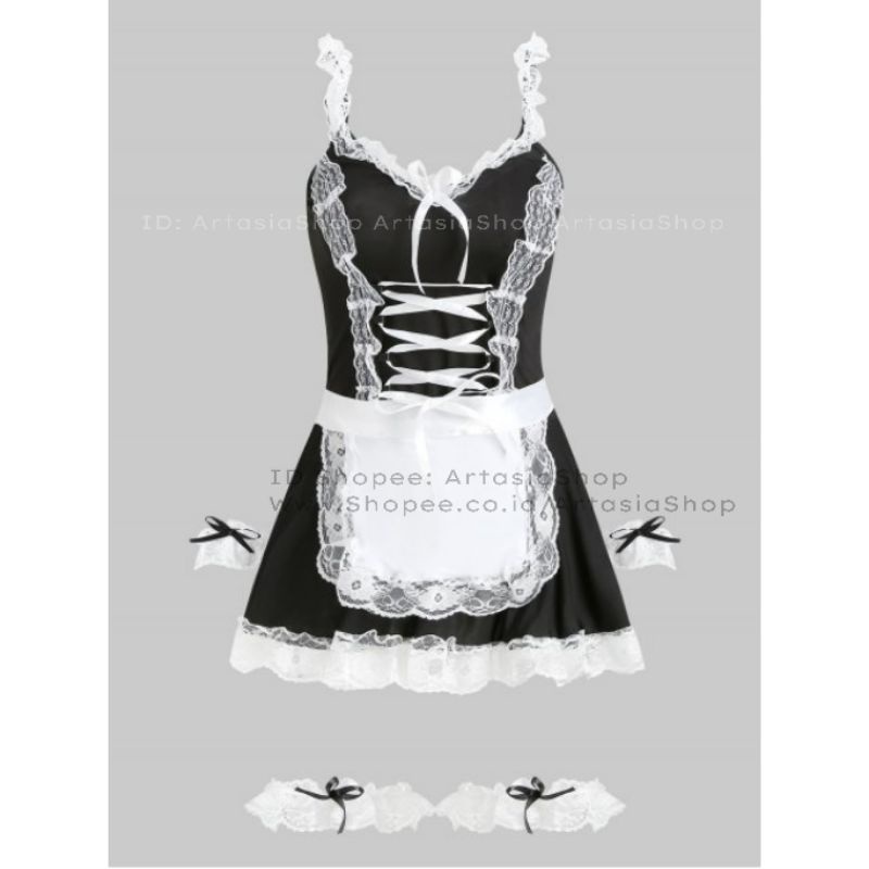 Costum Sexy M L XL 2XL 3XL Lingerie Pelayan ART Kostum BigSize Cosplay Costume Pembantu Maid Besar