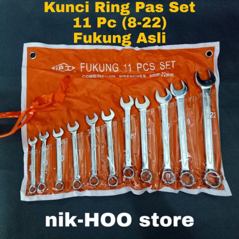 Kunci Ring pas set 11 pc Fukung / Combination wrench set / Fukung Asli
