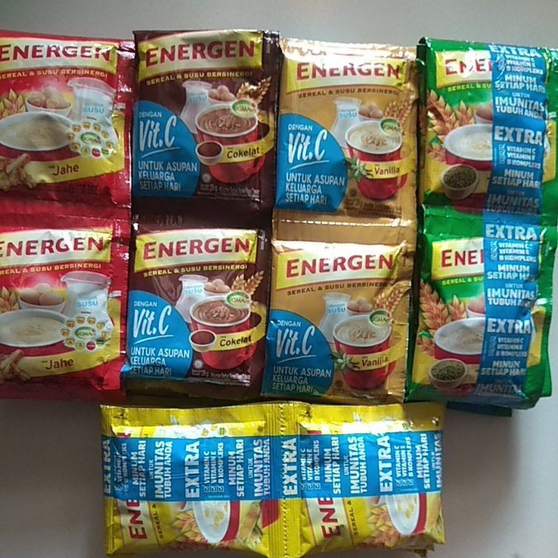 

ENERGEN sachet (10pcs) coklat, k ijo, jahe, vanila, jagung