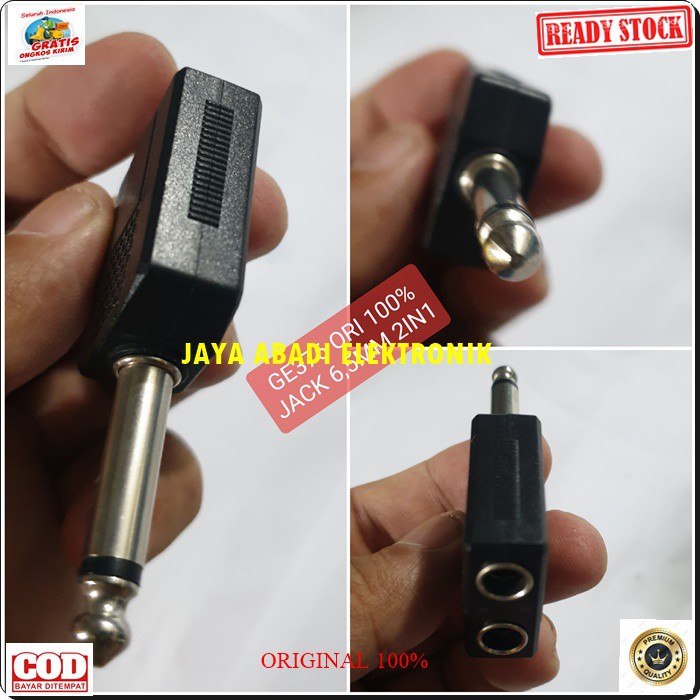 G376 JACK 6.5 MM 6.5 CANON MIXER AUDIO SPLITER KONKTOR AUX MIK CONEKTOR ACC HANDPHONE JEK LAPTOP KOMPUTER SMULE MULTI ORIGINAL CEWE COWOADAPTOR SAMBUNGAN SOUND EXTENSIOAN PENYAMBUNG SUARA HEADSET CONVERTER MLE CANON DVD AMPLI STEREO MALE FEMALE