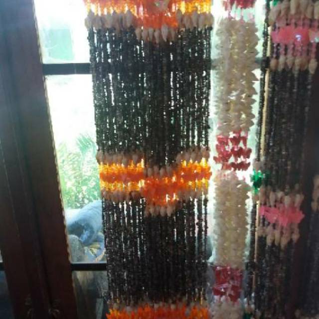 Tirai kerang hitam kupu_kupu orange 150cm FREE GANTUNGAN Shopee Indonesia