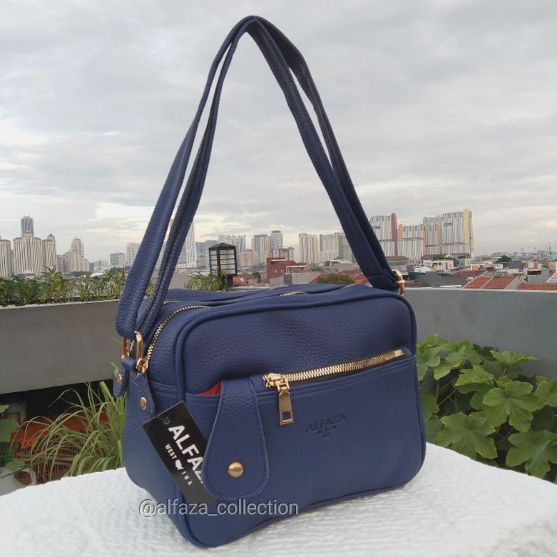 ALFAZA Tas Selempang Wanita Model Kotak 2 Ruang