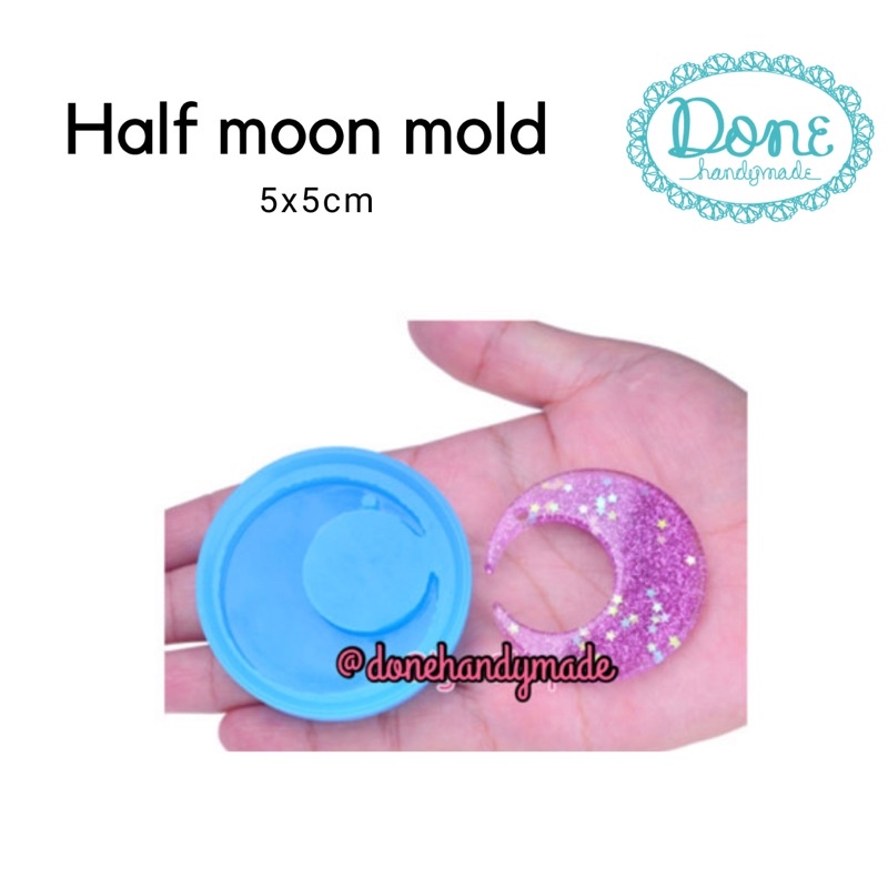 mold resin bulan sabit half moon mold sailormoon mold cetakan resin cetakan clay cetakan liontin cetakan pernak pernik donehandymade done handymade