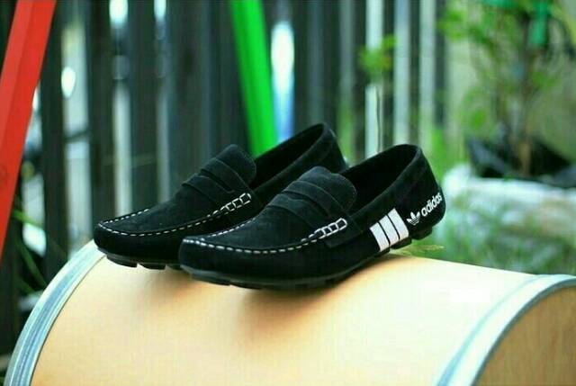 Promoo !!!! Sepatu slip on pria adidas casual slop formal kerja kantor kulit asli santai kuliah 4.5