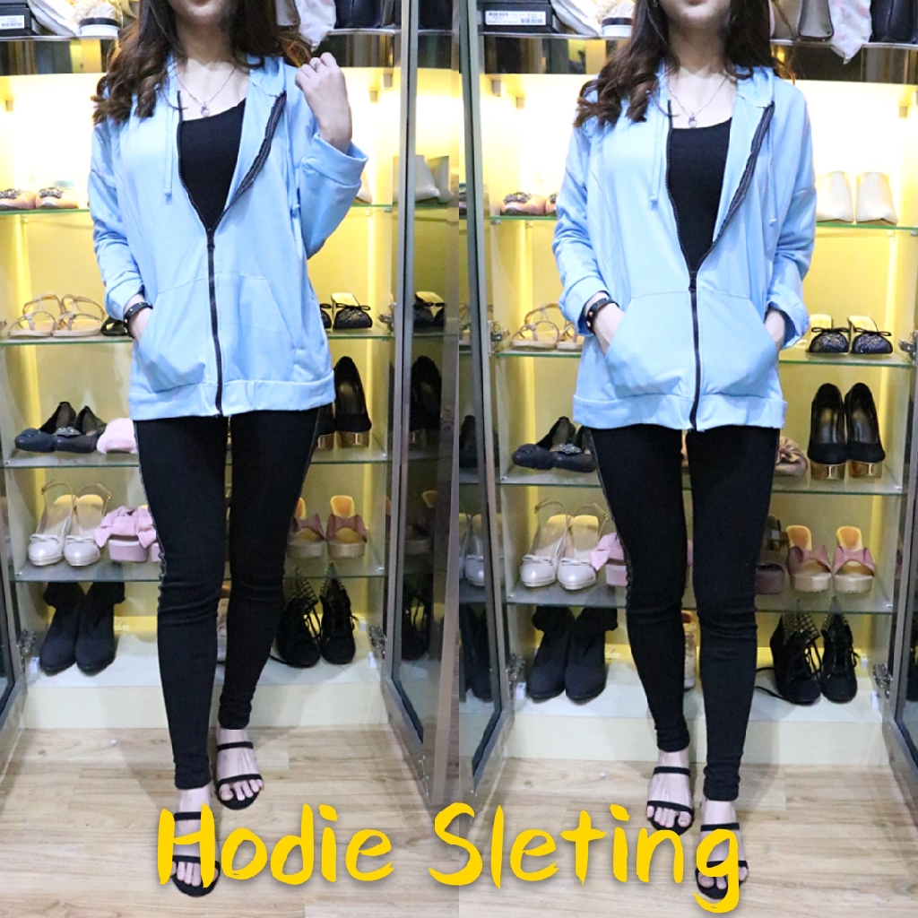 [Hodie Sleting Blue BC]Jaket wanita babytery Blue