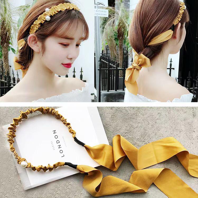 Bando Tali  Korea Dari Gaya Ins Rambut Panjang Dengan Jarum Jam Temperamen Busur Simpul Pita Rambut