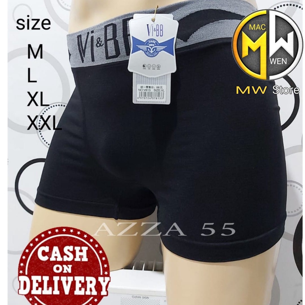 6 pcs celana dalam pria model Boxer seamless import merk vi &amp; BB