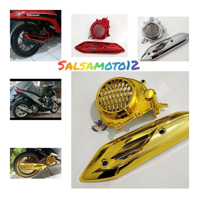 variasi Cover Aksesoris Variasi Tutup kipas dan cover knalpot Genio beat street 2020 beat deluxe