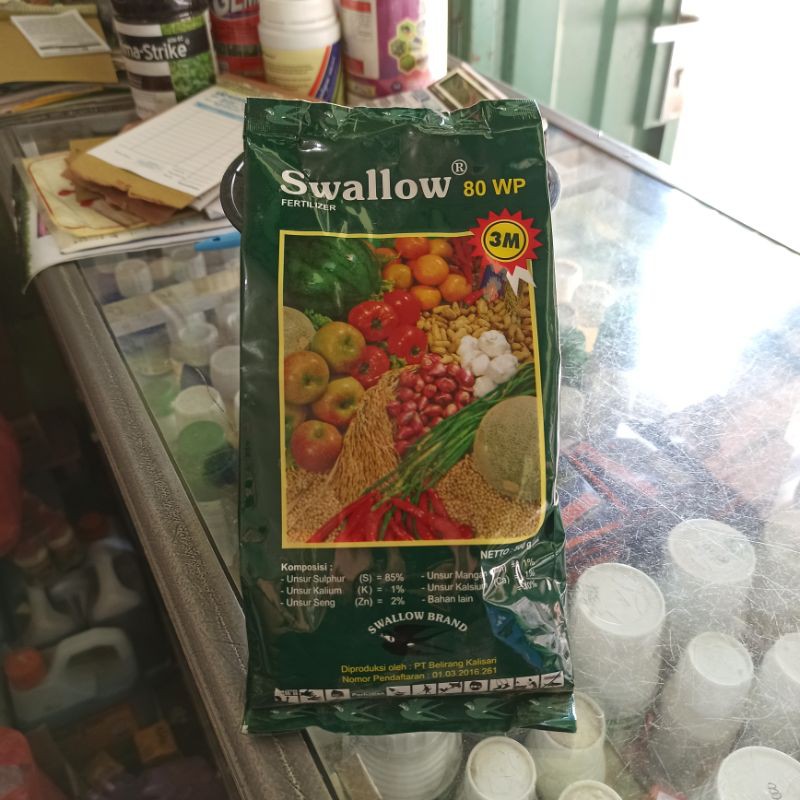 PUPUK FERTILIZER SWALLOW 80 WP 500 GR SULPHUR 85%