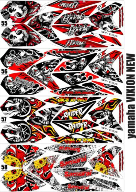 Sticker Striping Variasi Animasi Vixion New 2013 2016 Nva