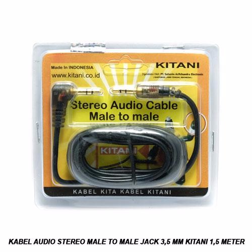 Kabel Audio Stereo Male to Male Jack 3.5 mm Kitani 1.5 Meter