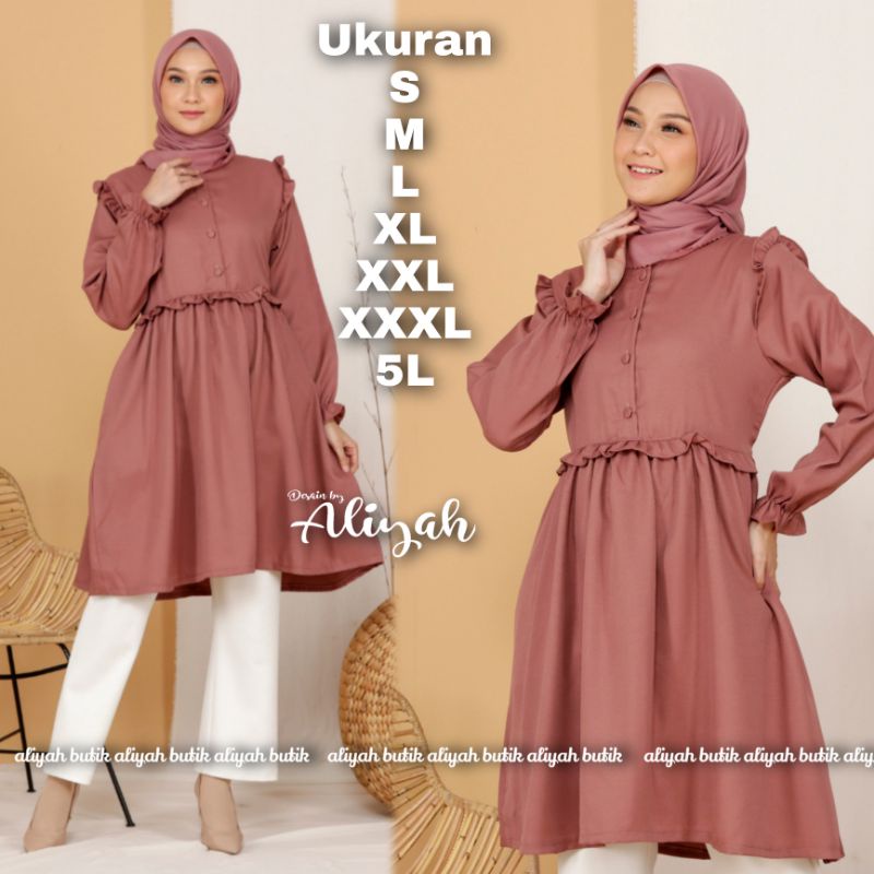 Clara Tunik Big Size Ukuran Size S M L XL 2XL 3XL 4XL XXL XXXL  XXXXL 2L 3L 4L 5L  Tunik Wanita Jumbo Big Size Over Size