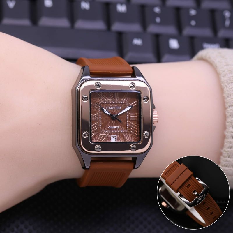 Smartwatch wanita CARTIER RUBBER TGL AKTIF Diameter 34 cm Fashion Watch GRATIS ONGKIR Korean Casual 