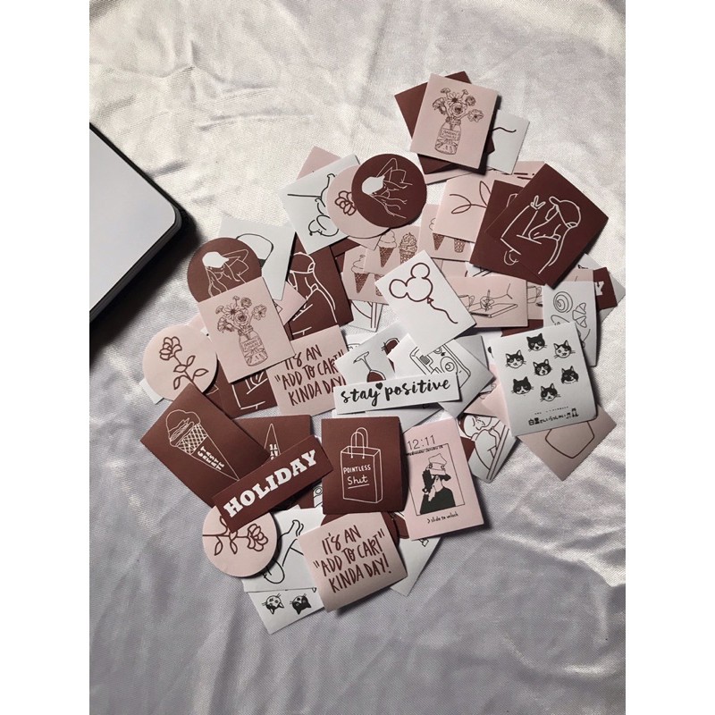 

60Lembar Sticker Kertas Motif Kartun Untuk Scrapbook/Diary/AlbumFoto