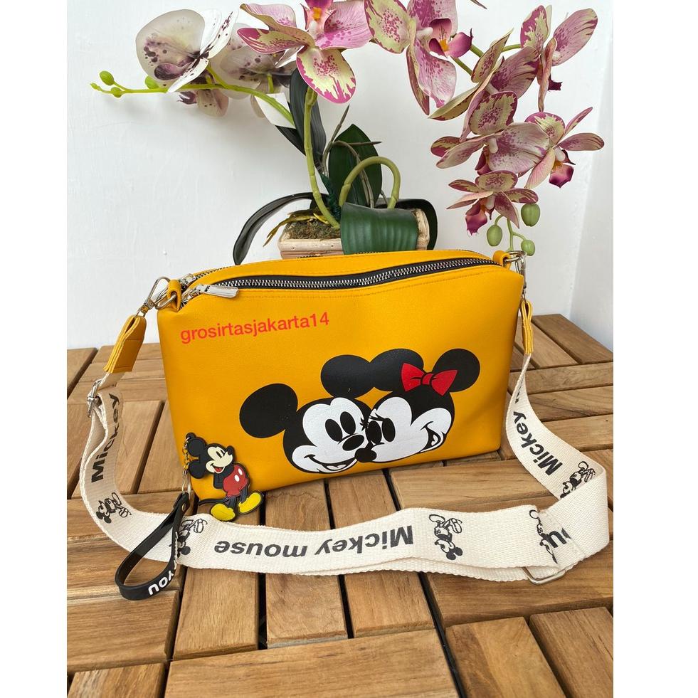 TAS SELEMPANG WANITA 2 RUANG MICKEY MOUSE / SLING BAG Z1H0