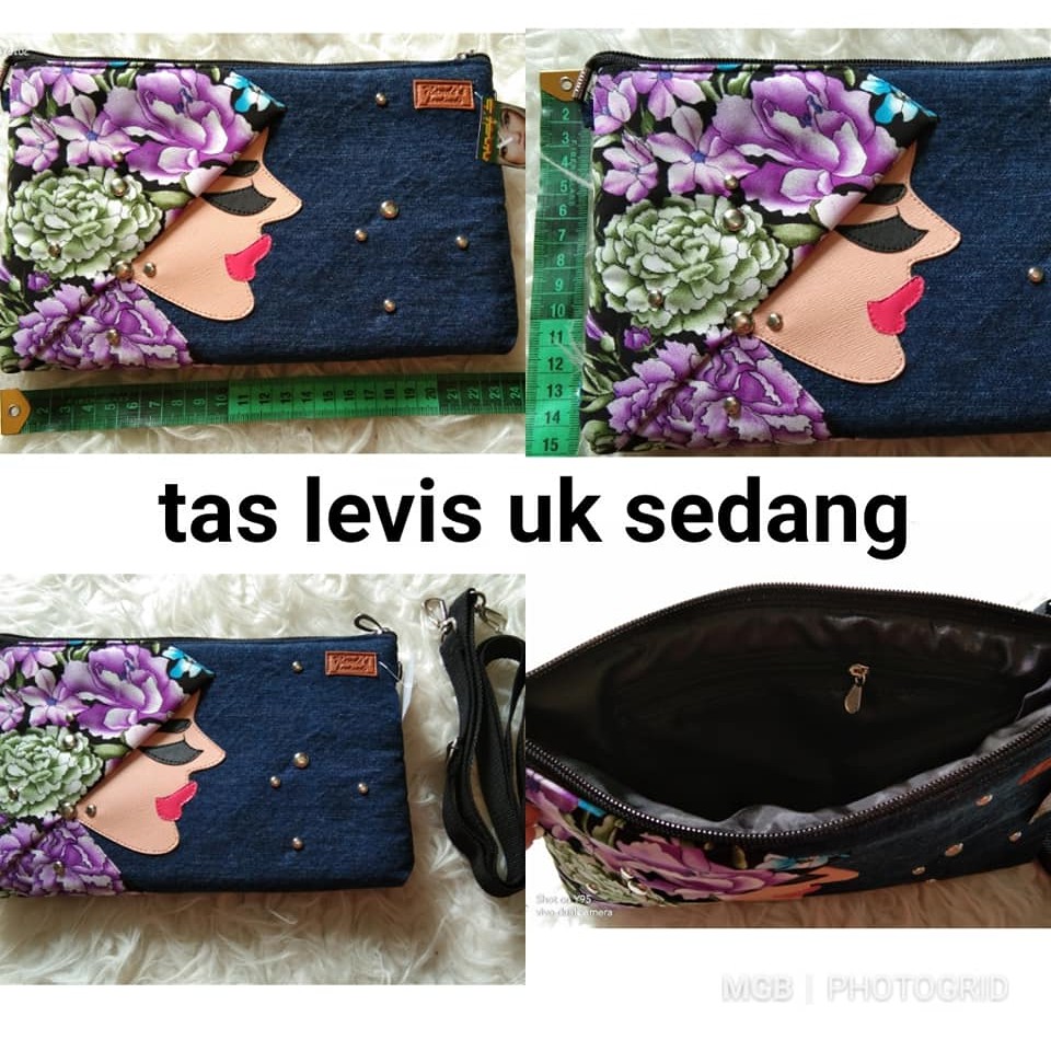 TAS WANITA / TAS SELEMPANG / TAS LEVIS / TAS CANTIK / TAS MUSLIMAH TAS JEANS SEDANG