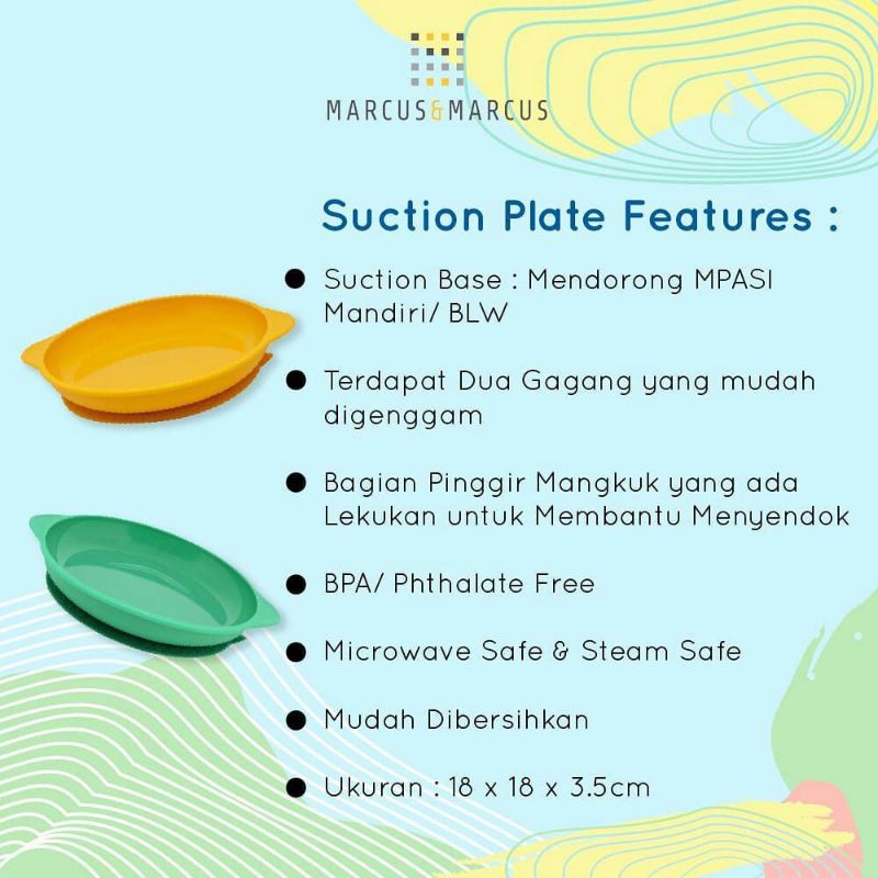 Marcus&amp;Marcus Silicone Suction Plate Yellow / green