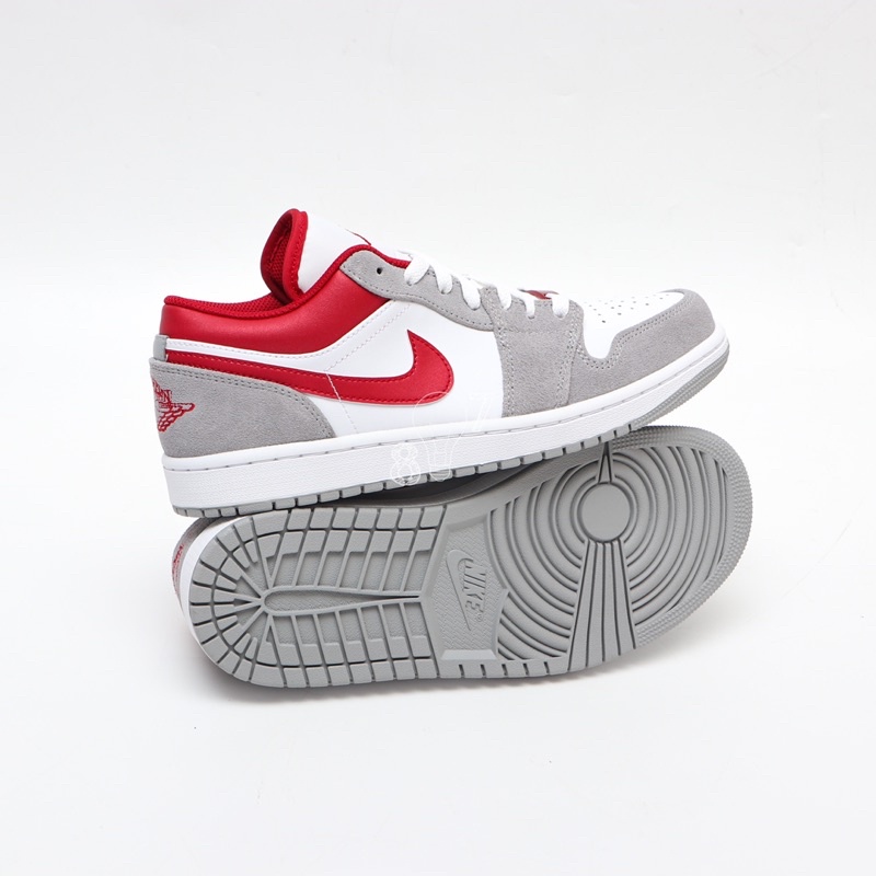 Air Jordan 1 Low Light Grey Gym Red