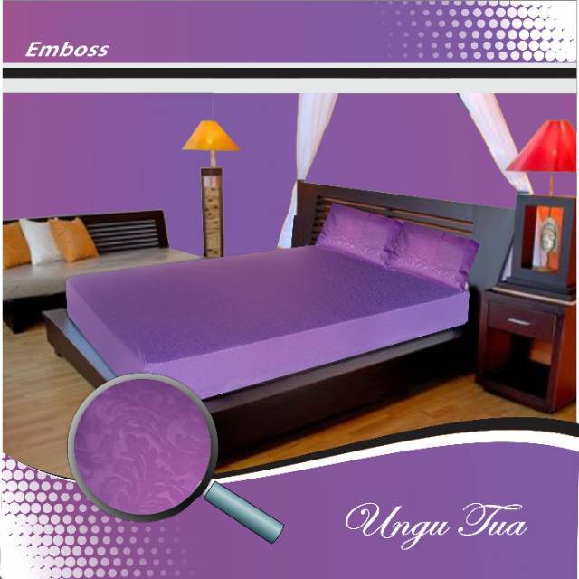 Sprei Resleting Sarung Busa Polos Embos Premium 180 x 200 Size Kingbed