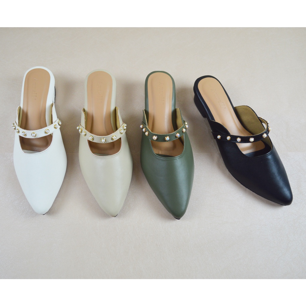 AURELL - Aileen Mules Wanita Hak 3cm Bigsize 41-46 Garansi 60 Hari