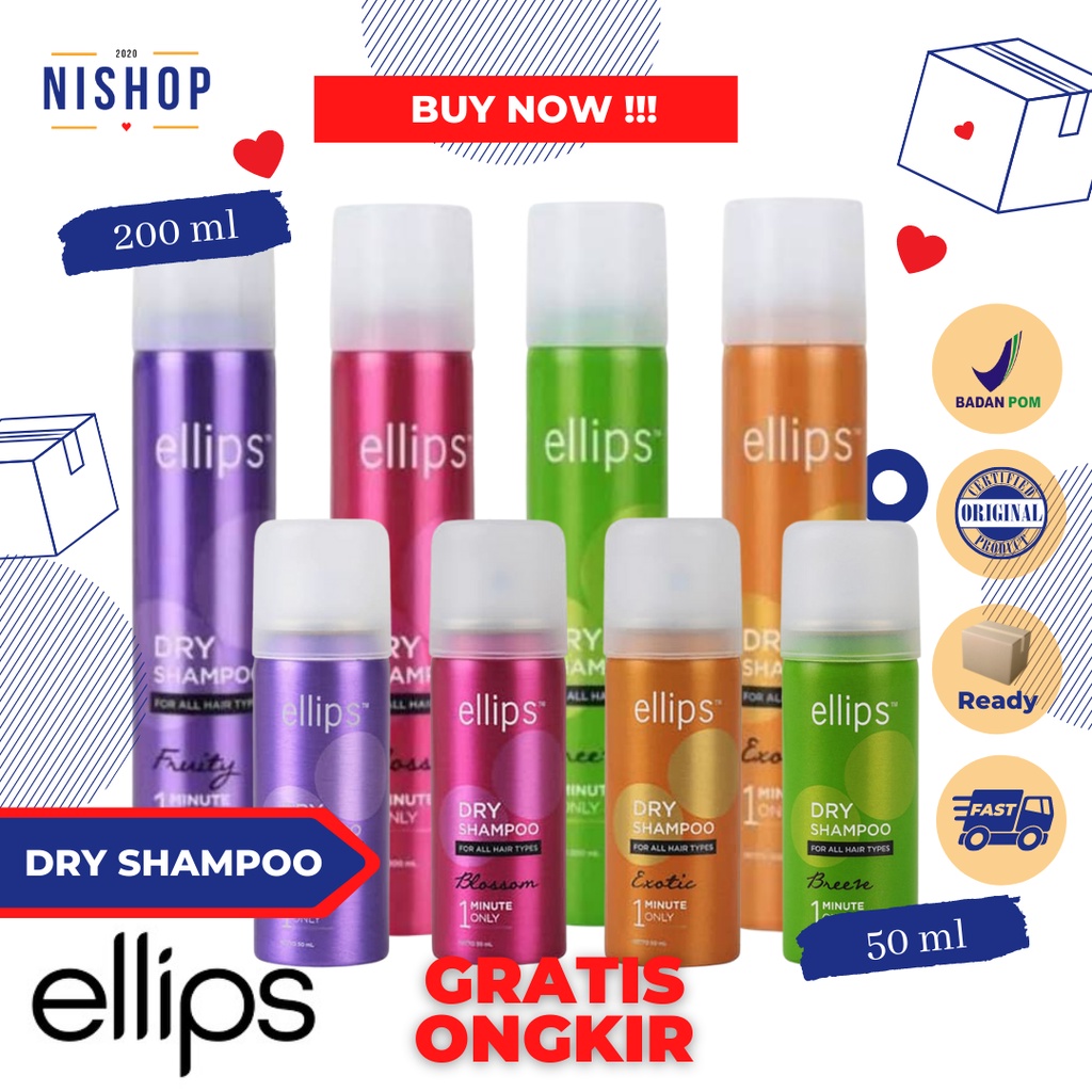 ellips dry shampoo   ellip exotic fruity blossom breeze 50 ml 200ml perawatan rambut anti lepek keto