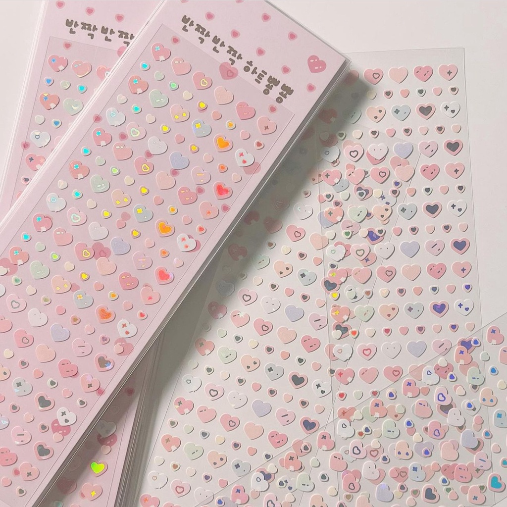 Galicici Stiker Motif Beruang + Hati Warna Silver Untuk Dekorasi DIY