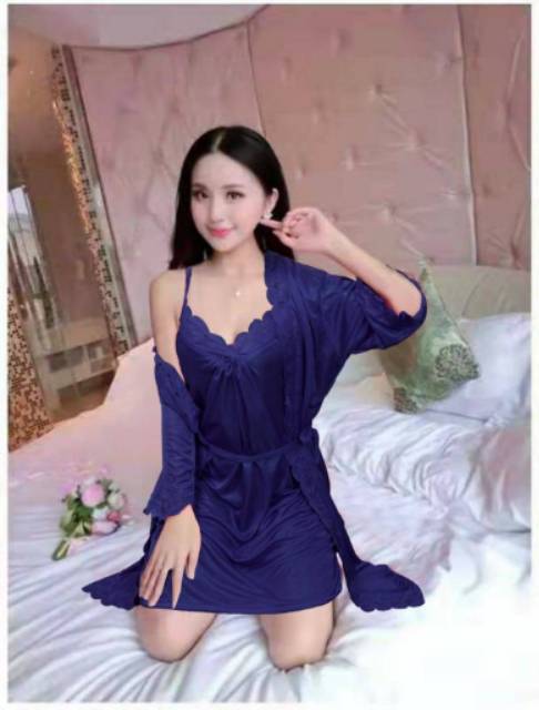 SET KIMONO FRENCY BJ9 / BAJU TIDUR / SETELAN KIMONO TIDUR / TERMURAH