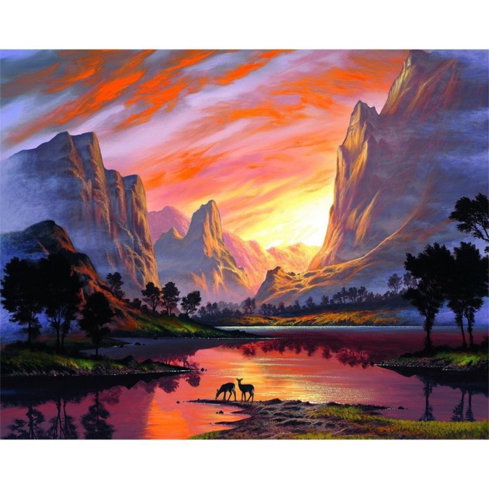 

DIY Painting Paint By Numbers Canvas Lukis Wild Jungle 40*50 - No Frame
