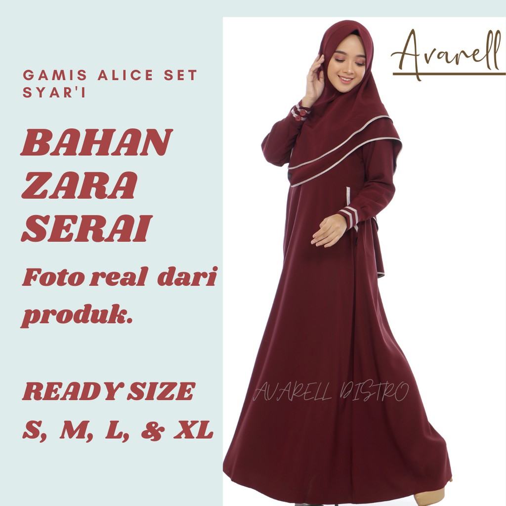 Gamis Dress Syari Fashion Muslim Murah Berkualitas Butik Baju Set Kerudung Panjang