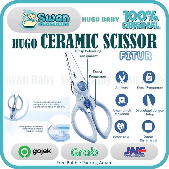 Hugo Baby Ceramic Food Scissors (HB-207F) / Gunting Dapur