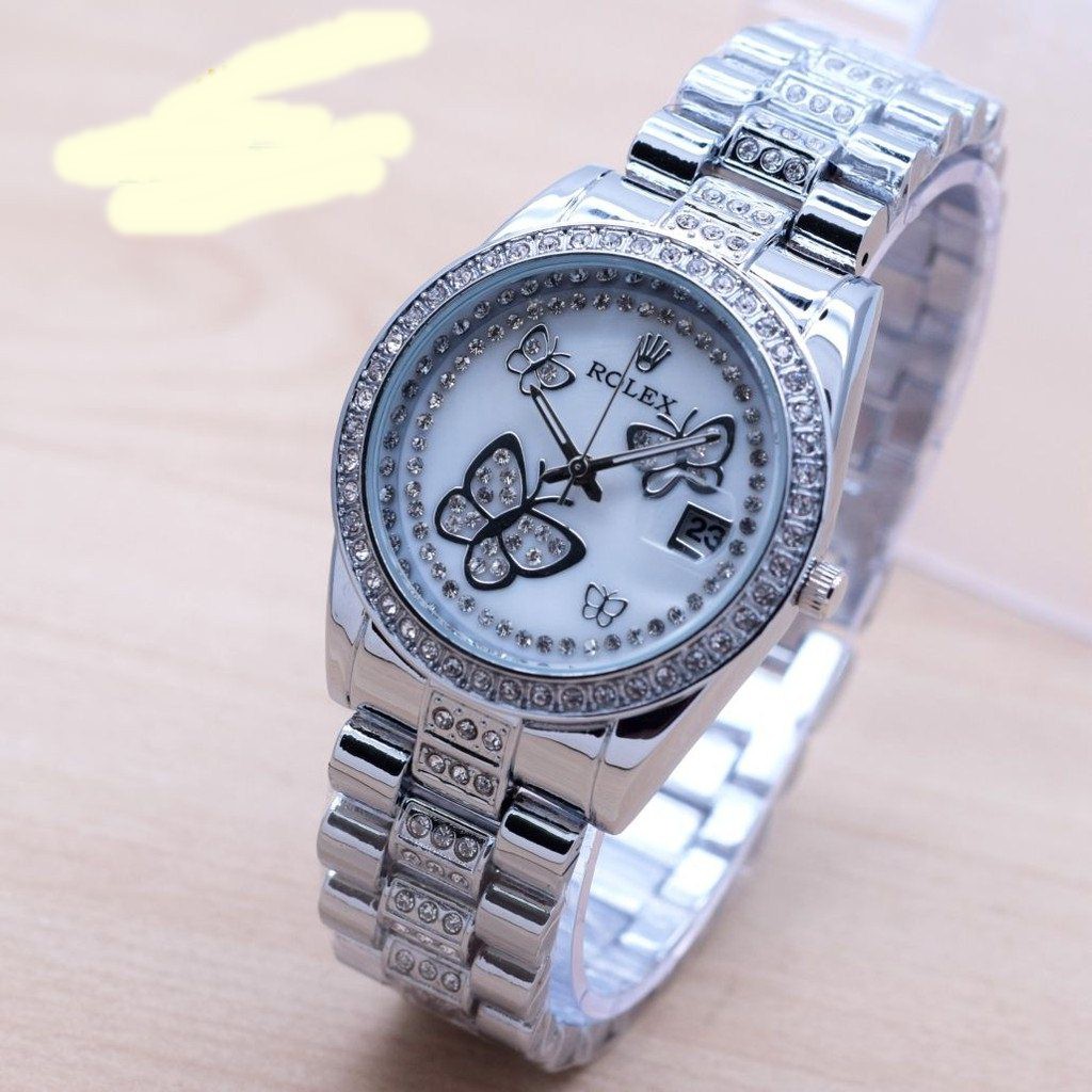JAM TANGAN FASHION WANITA ROLEX KUPU KUPU
