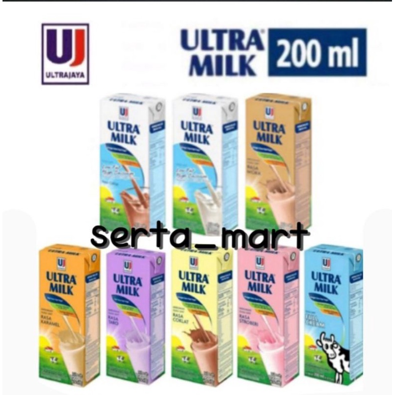 

Ultra Milk Susu UHT 125ml / 200ml / 250ml - Susu Coklat / Strawberry / Full Cream