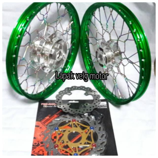Velg ninja r atau ninja rr ring 17 uk 140/140 warna hijau stel kepang