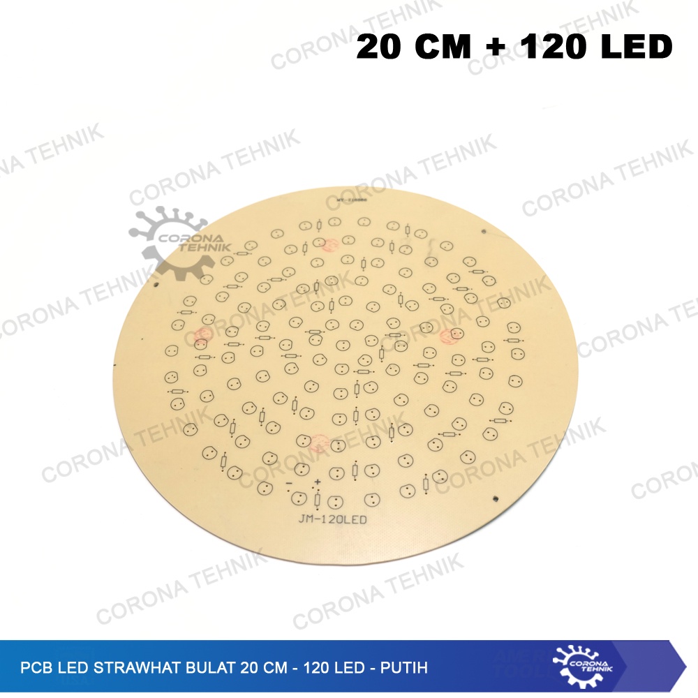 Strawhat Bulat 20 cm - 120 Led - Putih - PCB Led