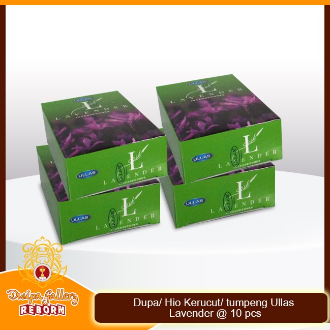 Dupa Hio Wangi Ullas Kerucut Cone Incense Lavender 10pcs