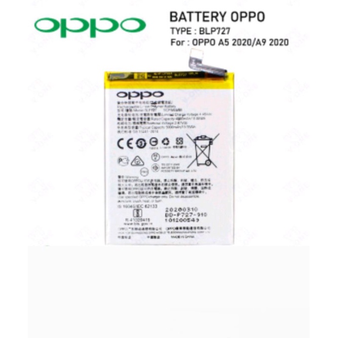 Baterai Batre Battery Oppo A5 2020 / A9 2020 blp727 Original