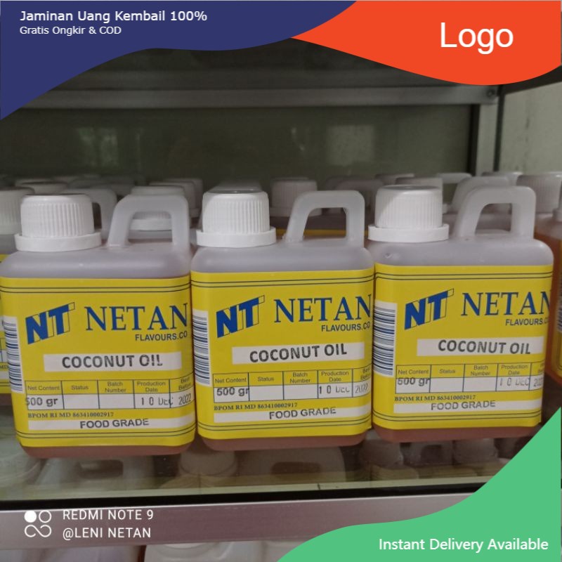 

NETAN COCONUT OIL 500 GRAM / VANILI AROMA KELAPA /FANELI/PANILI/PANELI