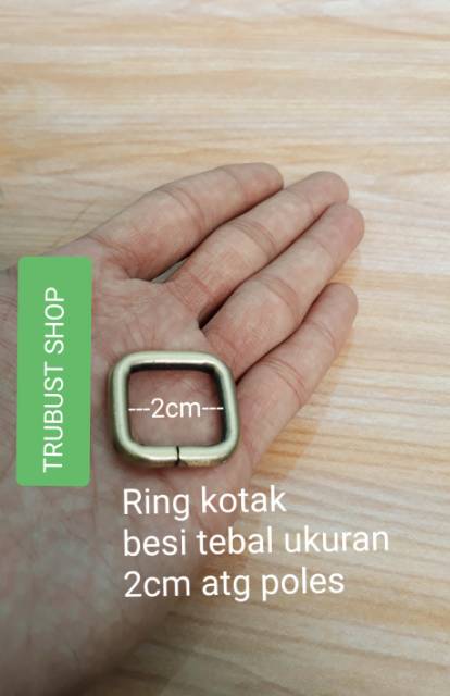 Ring kotak tas besi tebal warna atg ukuran 2cm jual per 1pc