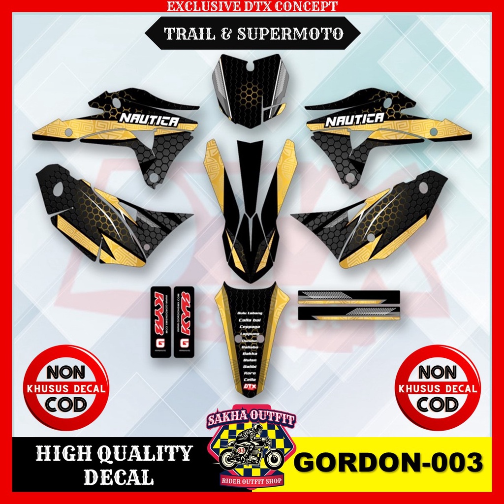 Decal klx gordon decal gordon decal klx gordon full body decal body gordon stiker motor stiker varia